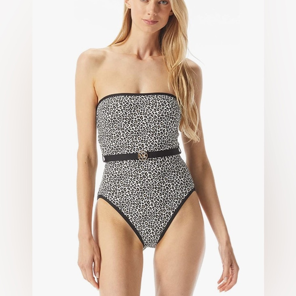 NWT Michael Kors Women’s Leopard One-Piece Swimsuit 6 - Picture 2 of 7